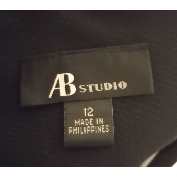 AB Studio Sleeveless Sheath Swing Cocktail Party Dress Size 12 Black 37"L - Picture 3 of 3